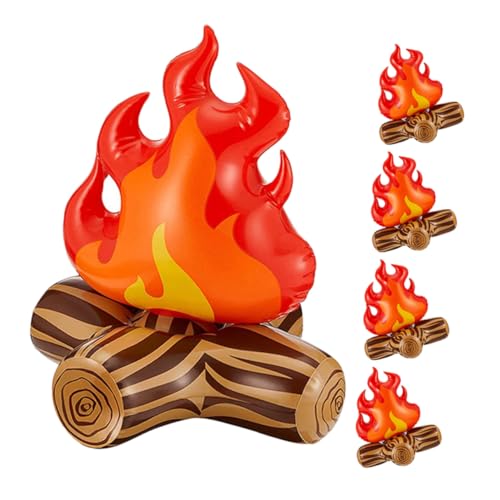 FUTUREORYY 5 Stück Aufblasbares falsches falsches für den Innenbereich aufblasbares gefälschtes künstliches Lagerfeuerverzierung PVC rot von FUTUREORYY