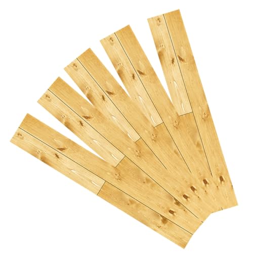 FUTUREORYY 5 Stück Teiliges Selbstklebendes Pvc bodenfliesen Holzmaserung Abziehbare Vinyl bodenplanken Wasserfeste Fliesenfolie für Küche Bad Wohnzimmer Schlafzimmer und Büro Einfach von FUTUREORYY