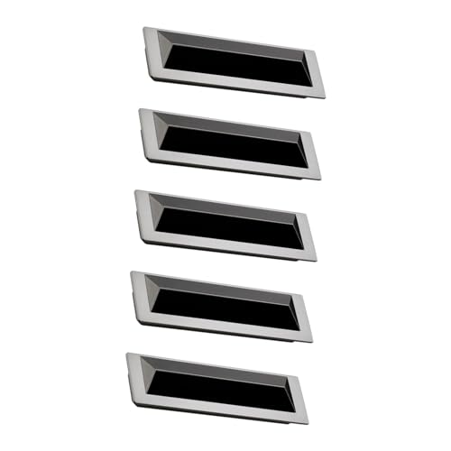 FUTUREORYY 5 Stück Verdeckte Schwarze Aluminiumlegierung Schrankgriff Eingelassener Möbelgriff für Schränke und Kleiderschränke Langlebig und Einfach zu Montieren von FUTUREORYY