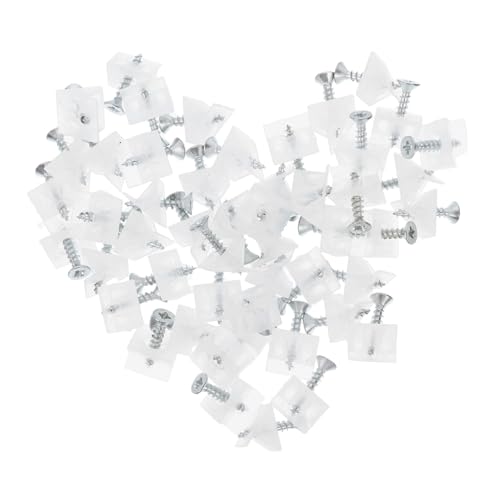 FUTUREORYY 50 Stück Kunststoff Möbel Keilstützen Kunststoffwinkel für Schubladenboden Stabile Möbelkeile für Kleiderschränke Bücherregale und Schrankbefestigung Transparent Vielseitig von FUTUREORYY