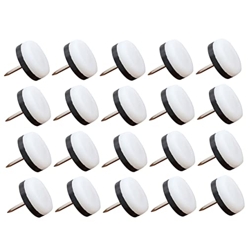 FUTUREORYY 50 Stück Möbelbein Schutzpads mit Nagel rutschfeste Stuhlbein Bodenschoner Geräuschdämpfende Möbelgleiter für Holzfußböden Einfache Montage für Stühle Tische Sofas Weiß von FUTUREORYY