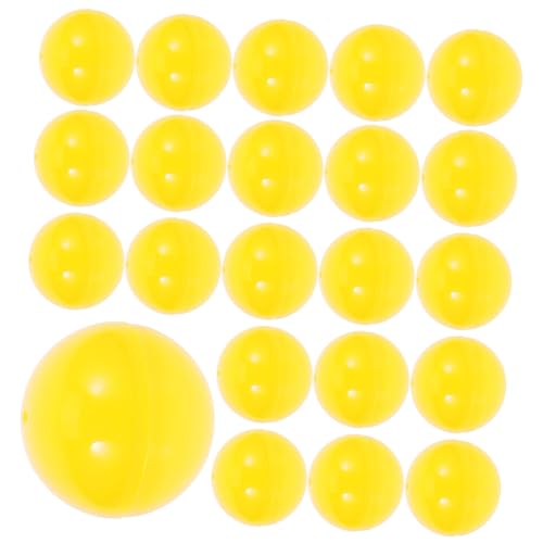FUTUREORYY 50 Stück Öffnbare Kugeln aus Wiederverwendbarem PVC Gelb Hohlkugeln für Partyspiele Bastelprojekte Dekoration Karneval und Weihnachtsfeiern von FUTUREORYY