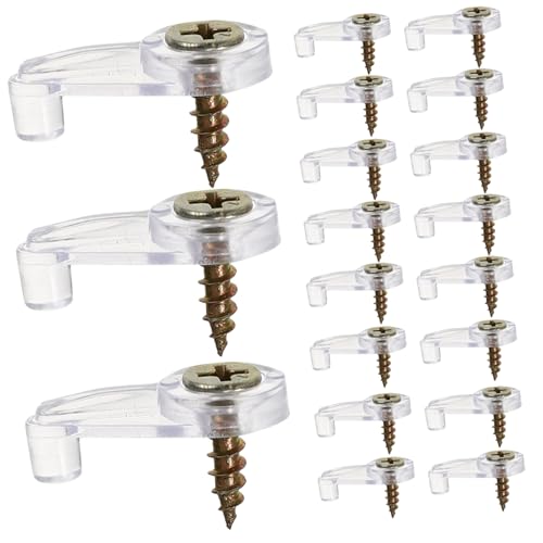 FUTUREORYY 50 Stück Teiliges Spiegelhalter Clips mit Schrauben Transparente Korrosionsbeständige Glasbefestigungsklammern für Badezimmerspiegel Schranktüren und Spiegelmontage Installieren von FUTUREORYY