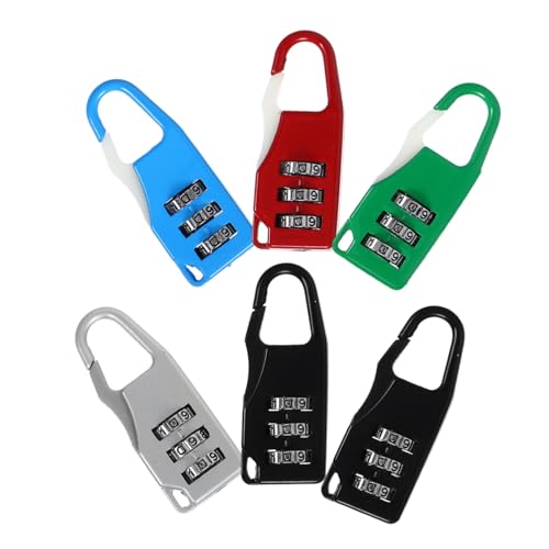 FUTUREORYY 6 Stück Teiliges Gepäckschloss aus Zinklegierung Zahlenschloss Farbige Vorhängeschlösser für Koffer Rucksack Robust Leicht und Tragbar für Reisen und Alltagsschutz von FUTUREORYY