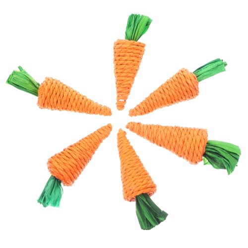 FUTUREORYY 6 Stück Teiliges Hamster kauspielzeug aus Handgeflochtenem Gras Natürlicher Karottenform Sicherer Zahnpflege Snack für Zwerghamster Meerschweinchen und Kaninchen zur Beschäftigung FUTUREORYY 6 Stück Teiliges Hamster kauspielzeug aus Handgeflochtenem Gras Natürlicher Karottenform Sicherer Zahnpflege Snack für Zwerghamster Meerschweinchen und Kaninchen zur Beschäftigung von FUTUREORYY
