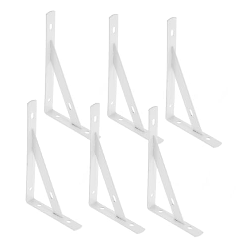 FUTUREORYY 6 Stück Teiliges Versteckte Wandregalhalter aus Weißem Metall Kompakte Stabile Dreieckskonsole für Schwebende Ablagen Multifunktionale Regalträger für Küche Bad Schlafzimmer von FUTUREORYY