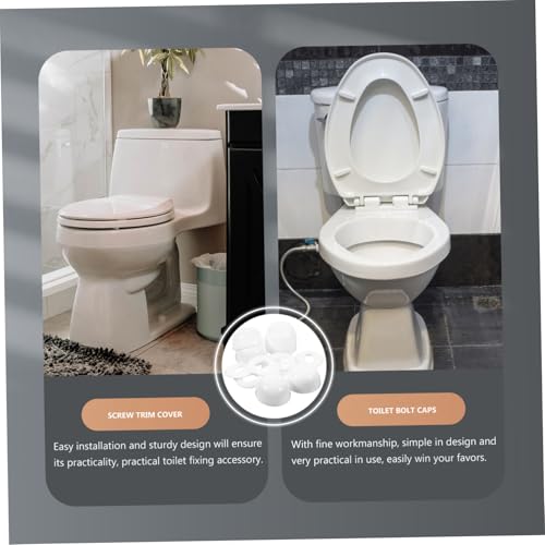 FUTUREORYY 6 Stück Toilettenschrauben Abdeckkappen mit Unterlegscheiben Wc Bodenbefestigung Schutzkappen Wasserdichte Toilettenschrauben Abdeckungen Dekorative Schraubenabdeckungen von FUTUREORYY