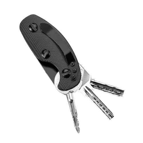 FUTUREORYY Aluminium Schlüsselhalter Clip Organizer Leichtes Outdoor Pocket Tool Schwarz Rutschfeste Oberfläche Für Schlüssel Alltag und Outdoor von FUTUREORYY
