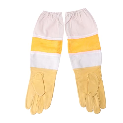 FUTUREORYY Beekeeping Handschuhe mit Atmungsaktiven Stichfesten Schutzhüllen Belüftete Imkerhandschuhe mit Verlängerten Ärmeln Professionelles Apiculture Equipment Unisex Schutzkleidung von FUTUREORYY