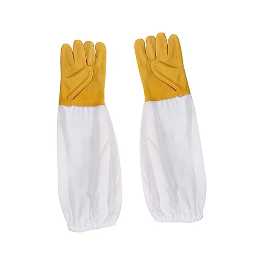 FUTUREORYY Beekeeping Schutzhandschuhe Weiß Xl Widerstandsfähige Imkerhandschuhe aus Ziegenleder Leichte Flexible Schutzausrüstung für Bienenzucht und Gartenarbeit Wiederverwendbar von FUTUREORYY