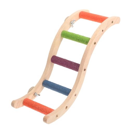 FUTUREORYY Bissfeste Holzleiter für Papageien Käfigzubehör Vogel Kletterleiter für Wellensittiche Nymphensittiche Kanarienvögel zur Schnabelpflege und Beschäftigung Zufällige Zufällige Farbe von FUTUREORYY