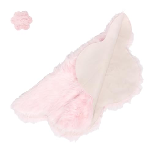 FUTUREORYY Blumenförmiger Flauschiger Teppich Rosa Weicher Bereichsteppich für Schlafzimmer Warmes Isolierendes Bettseitenläufer Dekoratives Samtiges Bodenelement für Kinderzimmer von FUTUREORYY
