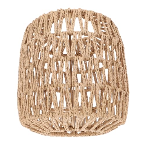 FUTUREORYY Boho Rattan Hängeleuchte Lampenschirm Geflochtene Pendelleuchte Warmes Licht für Wohnzimmer Küche Bar Restaurant Dekorativer Lampenschirm in Taupe Vintage Stil von FUTUREORYY