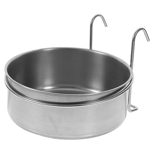 FUTUREORYY Edelstahl Haustiernapf zum Aufhängen Robust und Verschleißfest Anti umkippschutz Runde Futterschale für Hunde und Katzen Leicht zu Reinigen Langlebig und Bequem für Täglichen von FUTUREORYY