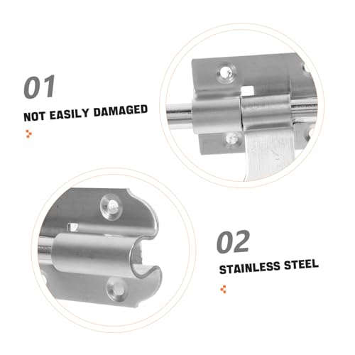 FUTUREORYY Edelstahl Schiebetür Riegelschloss Schwer Belastbar Vielseitig Einsetzbar für Türen und Fenster Einfache Werkzeuglose Montage Polierte Oberfläche für Innen und Außenbereiche von FUTUREORYY