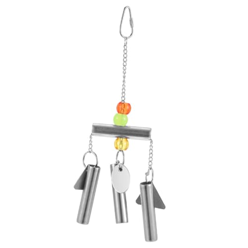 FUTUREORYY Edelstahl Vogelspielzeug mit Glocke Hängendes Kauspielzeug für Wellensittiche und Papageien Robustes Sicheres Parakeets Bells String Hanging Toy Vielseitig und Zufällige Farbe von FUTUREORYY