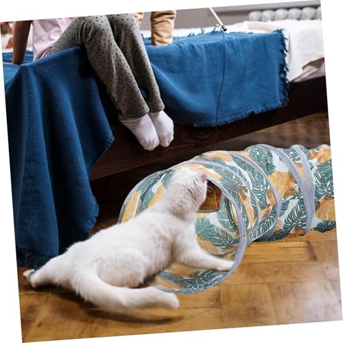 FUTUREORYY Faltbarer Katzentunnel Dekorativer Haustier Tunnel für Katzen Interaktives Katzenspielzeug für Wohnungskatzen Sicherer Rückzugsort und Spaßiger Spielplatz Warmes Katzenbett für von FUTUREORYY