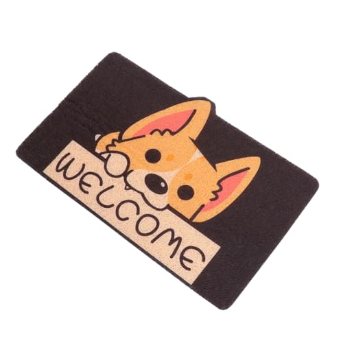 FUTUREORYY Fußmatte PVC rutschfest Eingangsbereich Cartoon Corgi Design Schmutzfangmatte für Haustür Innenbereich Strapazierfähig Mittlere Dicke für Haustüren Geeignet von FUTUREORYY