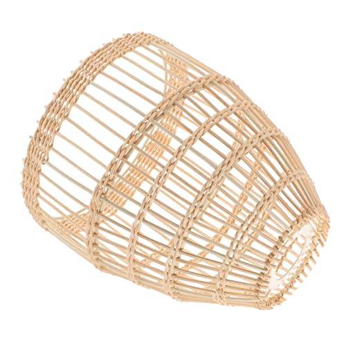 FUTUREORYY Geflochtener Deckenlampenschirm aus Rattan Rustikaler Pendelleuchten Schirm Vintage Wohnraumdekoration für Wohnzimmer Esszimmer Staubschützend Vielseitig Einsetzbar von FUTUREORYY