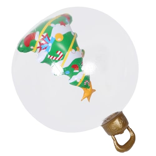 FUTUREORYY Giant Inflatable Weihnachtskugel mit Innenbeleuchtung Große Transparente PVC Deko für Garten Terrasse Haustür Wetterfeste Outdoor Weihnachtsdekoration Einfach zu Verstauen von FUTUREORYY
