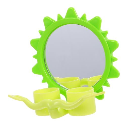 FUTUREORYY Hängender Futterbehälter für Vögel aus Hochwertigem Kunststoff Papageienspielzeug mit Spiegel und Schaukel Umweltfreundlich Praktisch und Einfach zu Montieren Geeignet für Kleine von FUTUREORYY