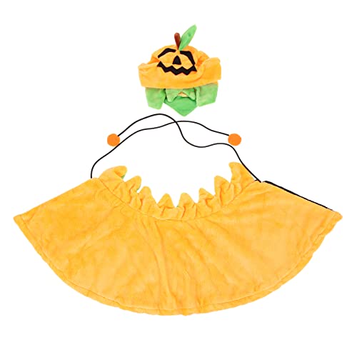 FUTUREORYY Halloween Pet Umhang und Kürbis Hut Set Doppelseitig Tragbar Süßes Haustierkostüm für Hunde und Katzen Festliche Verkleidung für Halloween und Kostümpartys von FUTUREORYY