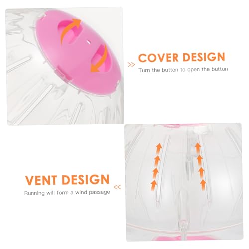 FUTUREORYY Hamster Laufkugel Transparent Rosa Kleintier für Gesundes Training rutschfeste Nagerspielzeug Kugel Robustes Hamster Fitnessgerät für Zwerghamster und Meerschweinchen von FUTUREORYY