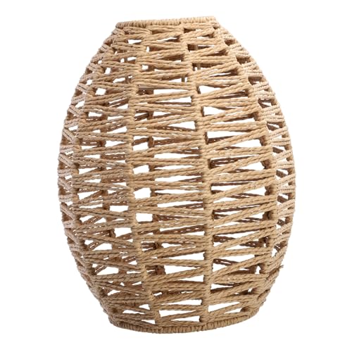 FUTUREORYY Handgefertigter Gewebter Lampenschirm aus Papierseil Konischer Pendelleuchten Abdeckung Naturfarbener Boho Stil Dekorative Deckenlampe für Wohnzimmer Esszimmer Stilvolle und FUTUREORYY Handgefertigter Gewebter Lampenschirm aus Papierseil Konischer Pendelleuchten Abdeckung Naturfarbener Boho Stil Dekorative Deckenlampe für Wohnzimmer Esszimmer Stilvolle und von FUTUREORYY
