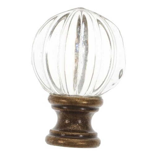 FUTUREORYY Harp Lamp Finial mit Wellenmuster Schraubknopf aus Glas Dekorativer Lampenschirmhalter für Tisch Stehleuchten Modernes Elegantes Design Langlebig und Sicher von FUTUREORYY