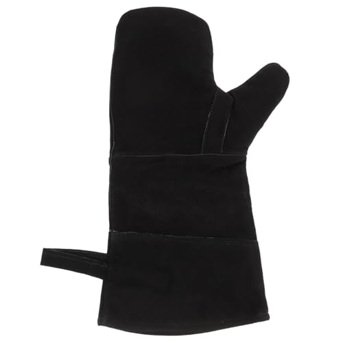FUTUREORYY Hitzebeständige Lederhandschuhe Kaminofen Grill Handschutz Ofenhandschuhe Schweißschutz Bbq Welding Handschuhe Hitzebeständig Flexibel Langlebig Baumwollfutter von FUTUREORYY