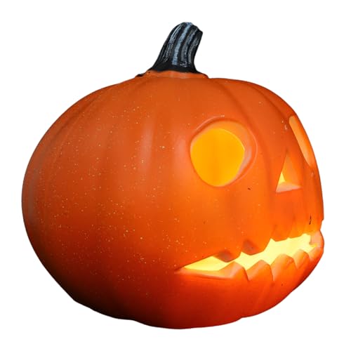 FUTUREORYY Hohlgefräste Halloween Kürbislampe LED Beleuchtung Batteriebetrieben Wetterfest für Innen Außen Herbstliche Deko Party Garten von FUTUREORYY