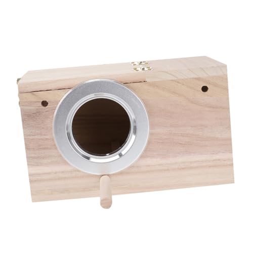 FUTUREORYY Holz Vogelhaus mit Fenster Kleiner Papageien Nistkasten Wetterfest Langlebig mit Verstärkten Verbindungen für Singvögel Nisthilfe für Wellensittiche und Wildvögel Natürlicher von FUTUREORYY