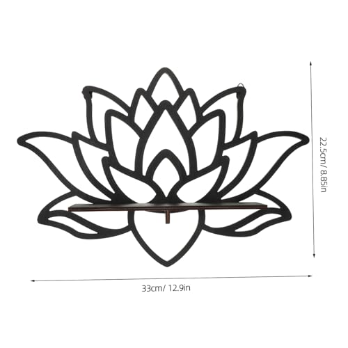 FUTUREORYY Holz Wandregal Eckregal Hängend Lotus Blume Design Schweberegal Wandmontage Für Wohnzimmer Schlafzimmer Badezimmer Dekoratives Regal Mit Stauraum von FUTUREORYY