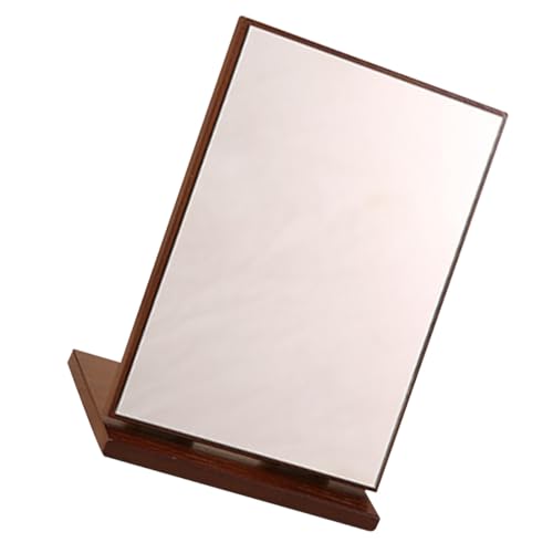 FUTUREORYY Holz tischkosmetikspiegel Großer Standspiegel Drehbar für Schlafzimmer Desktop Schminkspiegel Leichte Glas Holz Kombination Vielseitig Einsetzbar für Badezimmer Ankleide Tisch von FUTUREORYY