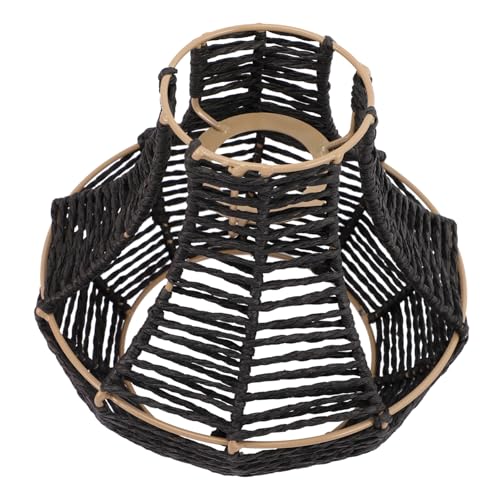 FUTUREORYY Imitation Rattan Lampenschirm Deckenleuchte Abdeckung Langlebig Installieren Dekorativ für Wohnzimmer Esszimmer Restaurant und Pendelleuchten Schützt und Verschönert Beleuchtung von FUTUREORYY