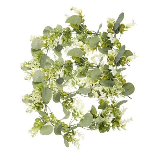 FUTUREORYY Künstliche Eukalyptus Girlande Realistische Grüne Blättergirlande Natürliche Optik Vielseitige Deko für Hochzeit Party Wand Tischdekoration ohne Pflegebedarf von FUTUREORYY