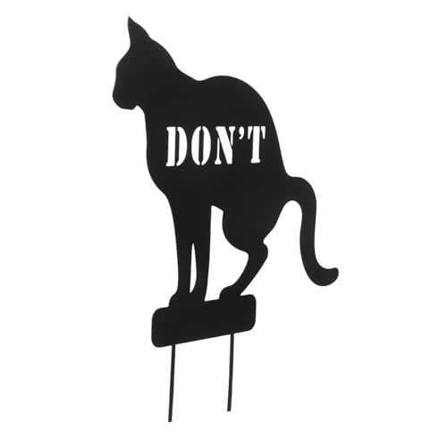 FUTUREORYY Metall Gartendeko Warnschild Keine Katzenverschmutzung Rostbeständig Langlebig Originelles Hinweisschild für Garten und Grünfläche Praktisches Sign Stake zur Sauberkeitserhaltung von FUTUREORYY