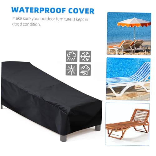 FUTUREORYY Outdoor Lounge Stuhl Abdeckung Oxford Schwarz UV schutz Staubdicht Winterfest Leicht Tragbar für Garten Terrasse Strand von FUTUREORYY