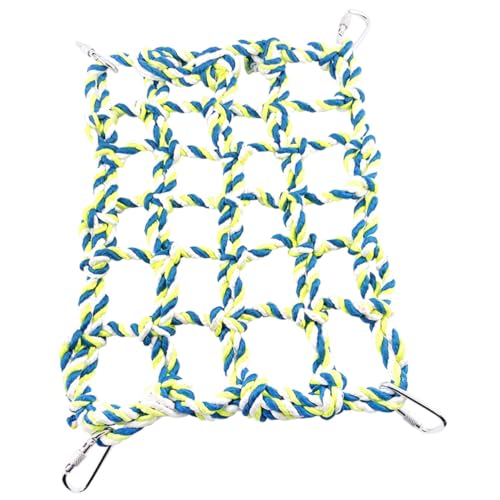 FUTUREORYY Papageien Kletternetz aus Polyester Buntes Kleines Hängeset für Vogelkäfige Robuster Aktivitätsspielplatz mit Metallclips Fördert Bewegung und Nagelpflege FUTUREORYY Papageien Kletternetz aus Polyester Buntes Kleines Hängeset für Vogelkäfige Robuster Aktivitätsspielplatz mit Metallclips Fördert Bewegung und Nagelpflege von FUTUREORYY