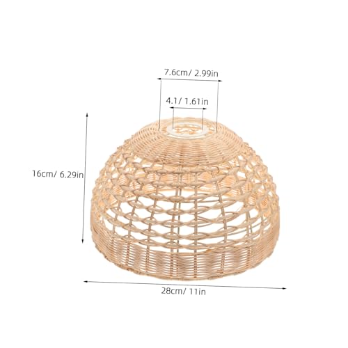 FUTUREORYY Rattan Lampenschirm Handgewebt Natürlicher Geflochtene Lampenabdeckung Moderner Deckenleuchte Lampenschirm für Schlafzimmer Wohnzimmer Esszimmer Hotel Restaurant Vielseitig von FUTUREORYY