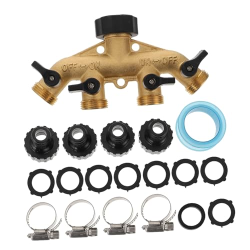 FUTUREORYY Reines Messing Wege Gartenschlauch Verteiler mit Kugelhähnen Wasserdichter Anschluss für Gartenbewässerung und Wasserhahn Langlebiger Schlauchadapter Teiliges FUTUREORYY Reines Messing Wege Gartenschlauch Verteiler mit Kugelhähnen Wasserdichter Anschluss für Gartenbewässerung und Wasserhahn Langlebiger Schlauchadapter Teiliges von FUTUREORYY