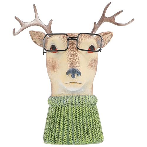 FUTUREORYY Resin Tierfigur Vase Dekoration aus Harz Stilvolle Tischdeko mit Hirschgeweih Design Langlebig und Künstlerisch für Wohnzimmer Garten und Büro Geeignet von FUTUREORYY