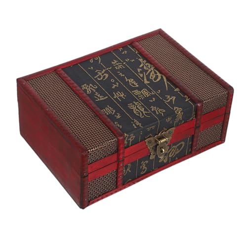 FUTUREORYY Retro Holz Aufbewahrungsbox mit Schloss Vintage Schatztruhe aus Massivholz für Schmuck und Kosmetik Dekorative Desktop Organizer Box für Schlafzimmer Büro und Wohnzimmer Rustikales von FUTUREORYY