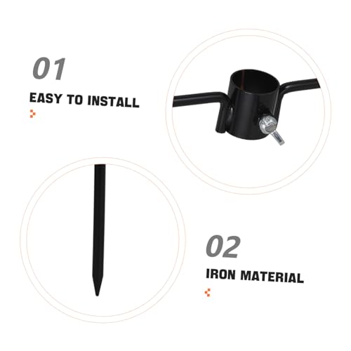 FUTUREORYY Robuster Gartenfahnen Halter für Fahnenmast Lampenpfosten Sonnenschirmhalter Vielseitiger Erdspieß für Outdoor Garten Strand Angeln Einfache Befestigung Tragbar von FUTUREORYY