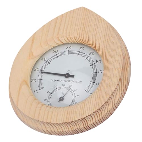 FUTUREORYY Sauna Hygrometer und Thermometer aus Bambus und Abs Präziser Temperatur Luftfeuchtigkeitsmesser für Innenräume Wandhängend Langlebiges Messgerät für Sauna und Schwimmbad von FUTUREORYY