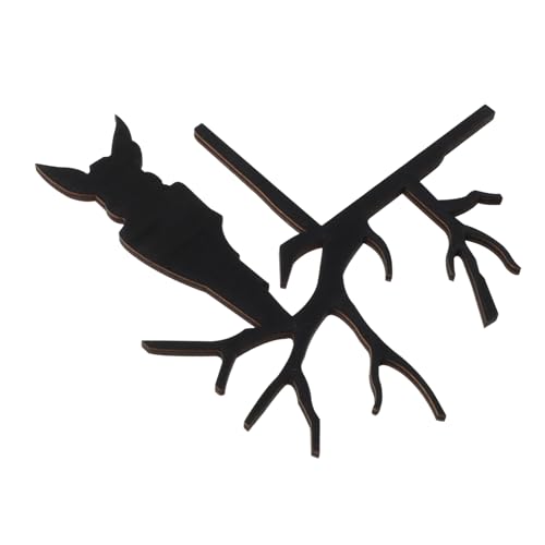 FUTUREORYY Schwarze Halloween Türrahmen Dekoration aus Massivem Holz mit Baumzweig und Fledermaus für Rechteckige Ecken Vielseitig für Regale Schränke Fenster und Partygestaltung von FUTUREORYY