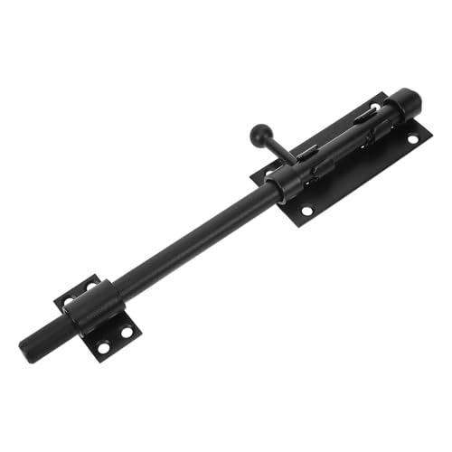 FUTUREORYY Schwarzer Edelstahl Bolzenriegel Langlebiger Türschieber für Garagentor Gartentor Fenster und Badezimmer Einfache Horizontale Montage Robuste Verriegelung für Zuhause und Garten von FUTUREORYY