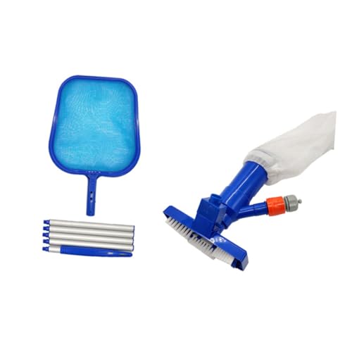 FUTUREORYY Schwimmbad-reinigungsset mit Vakuum-Sauger und Flachem Netz Pool-Sauger mit Teleskopstange Effektives Reinigungszubehör für Pooloberfläche und Boden Blau Praktisches Reinigungstool von FUTUREORYY