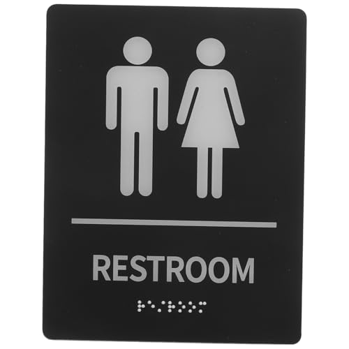 FUTUREORYY Selbstklebendes Braille wc schild mit Bildern Hochkontrastreiches Restroom Sign Decor Barrierefreies Toilettenraum accessoire für Büros und Restaurants von FUTUREORYY