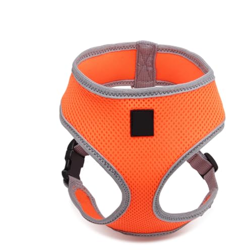 FUTUREORYY Verstellbares Hundegeschirr Brustgeschirr Haustier Sicherheitsschutz Gepolstertes Brustgeschirr mit Metallring Orange für Kleine und Mittlere Hunde von FUTUREORYY